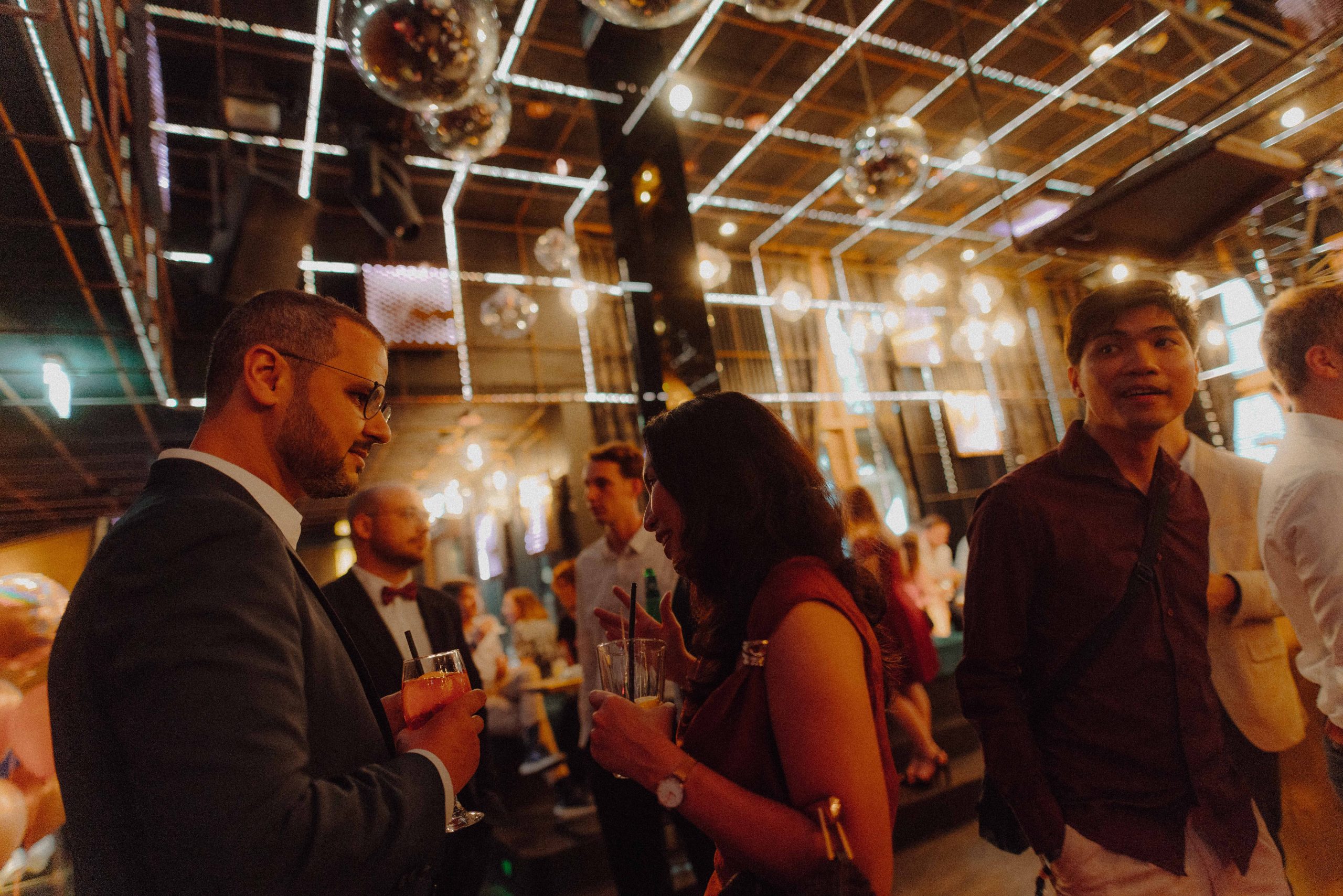 Attendees enjoying a casual conversation