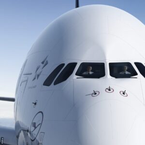 Cockpit of A380 air-to-air. Cockpit of A380 air-to-air.